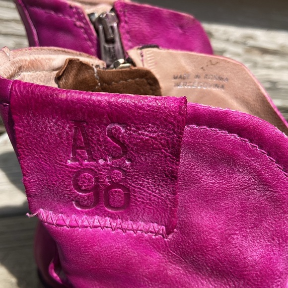 A.S.98 Sheffield Ankle Boot Fuchsia Pink Leather Women's Size 41 US 9.5 - 10 - Picture 8 of 14